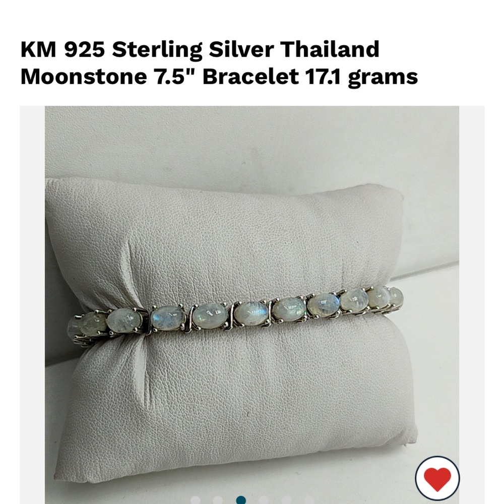 Moonstone Tennis Bracelet in sterling Silver
